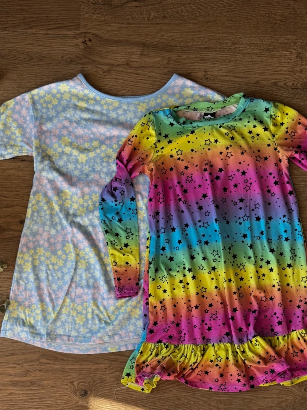 Girls Nightgown Bundle Size 6/7–7 | Cat & Jack Floral & Pixie Lane Rainbow Sleep